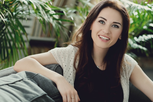 Woman Smiling Indoors