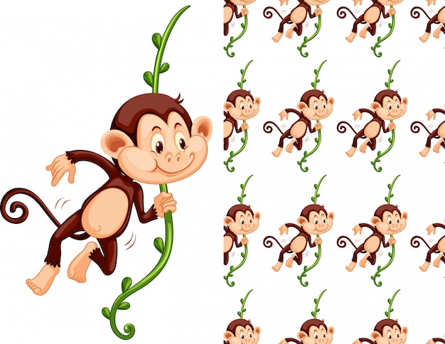 Seamless Monkey Pattern Cartoon – Free Download