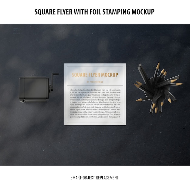 Square Flyer Mockup for Free Download