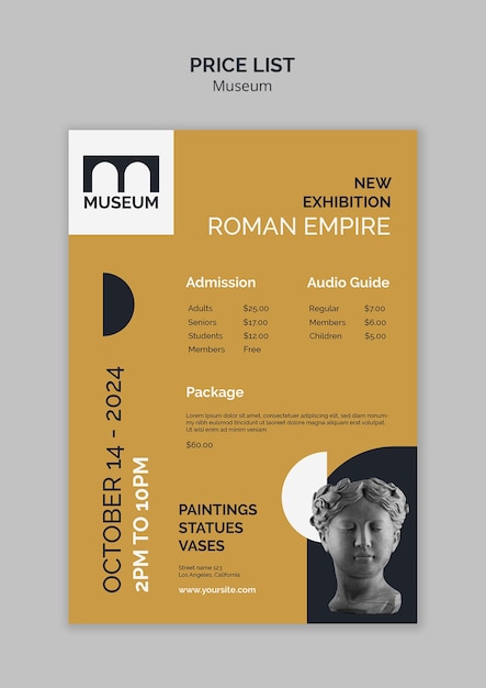 PSD Templates: Museum Template Design – Free Download