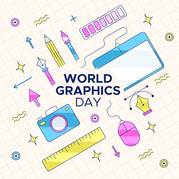 Hand Drawn World Graphics Day Illustration