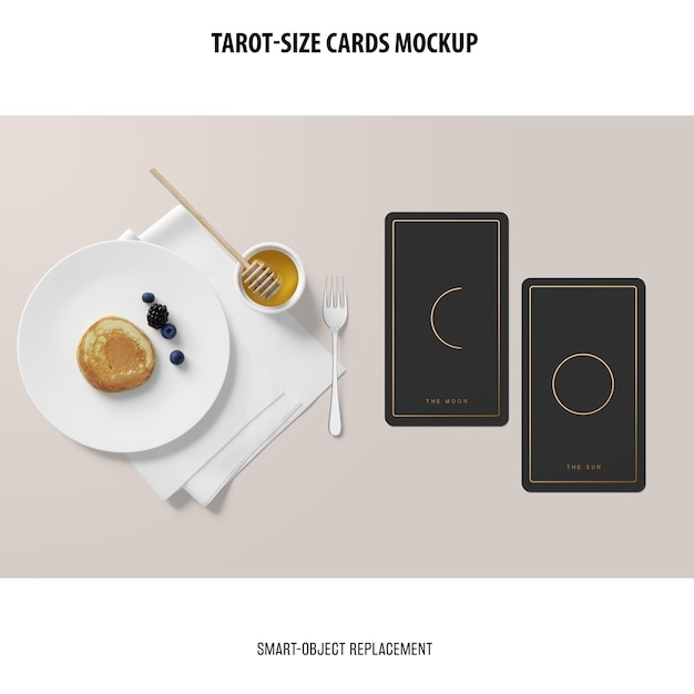 Tarot Card with Foil Stamping Mockup for Free Download