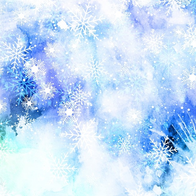 Christmas Snowflakes on a Watercolor Background