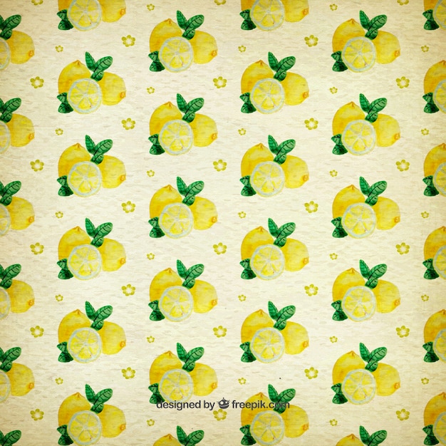 Watercolor Lemon Pattern