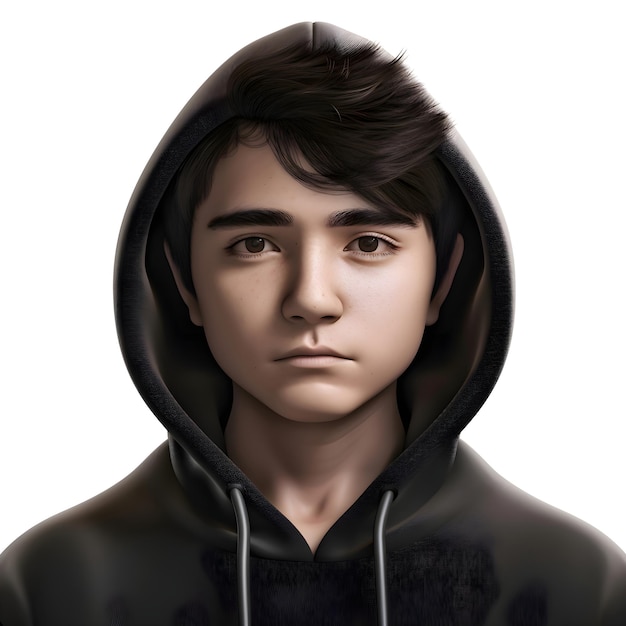 Teenager in Hoodie: Free 3D Rendering Stock Photo