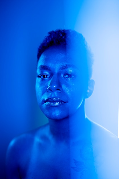 Blue light portrait background