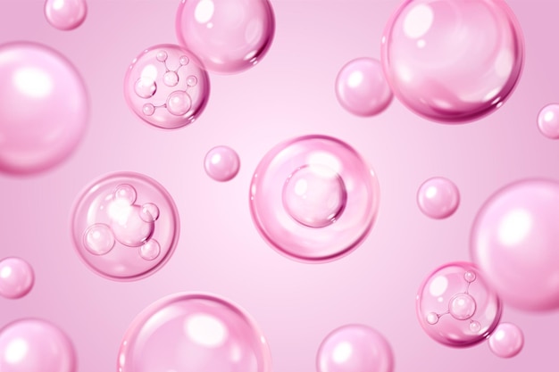 Pink background with 3D collagen cell pattern for free download