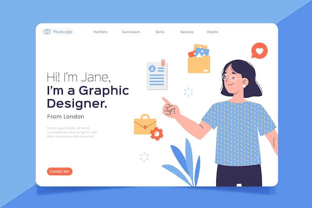 Flat About Me Landing Page