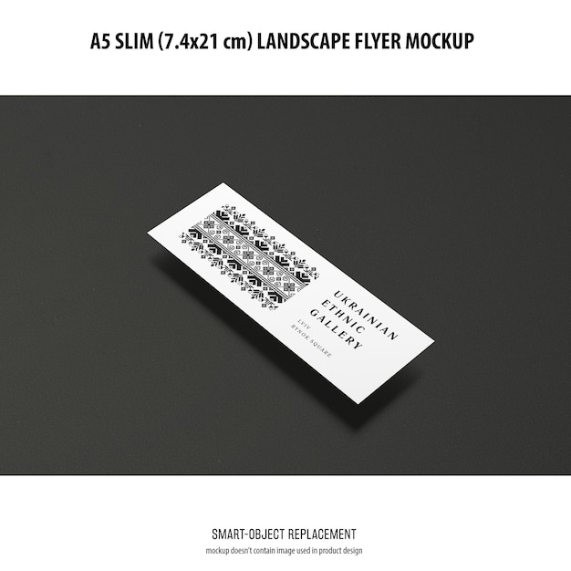 A5 Slim Landscape Flyer Mockup – Free Download