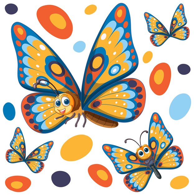 Vector Templates: Colorful Butterflies and Abstract Dots