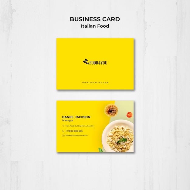 Italian Food Concept Business Card Template