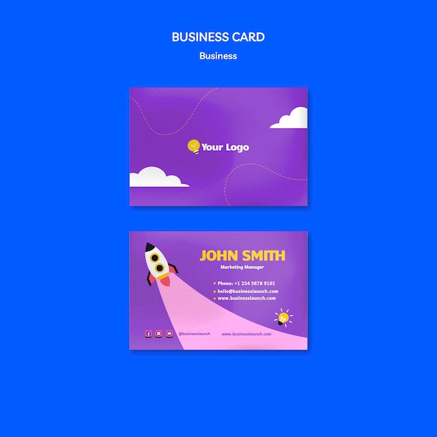 Hand drawn business strategy business card template