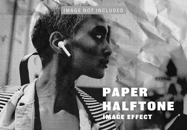 Halftone Paper Image Effect Templates