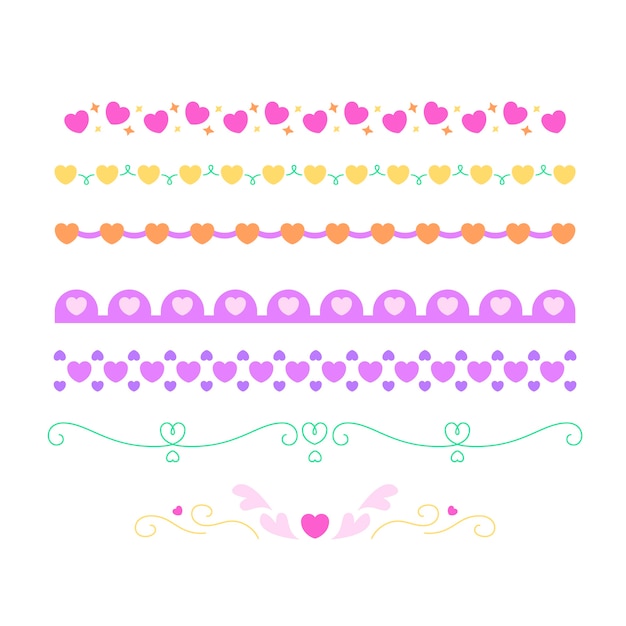 Flat Design Hearts Border and Frame Free Download