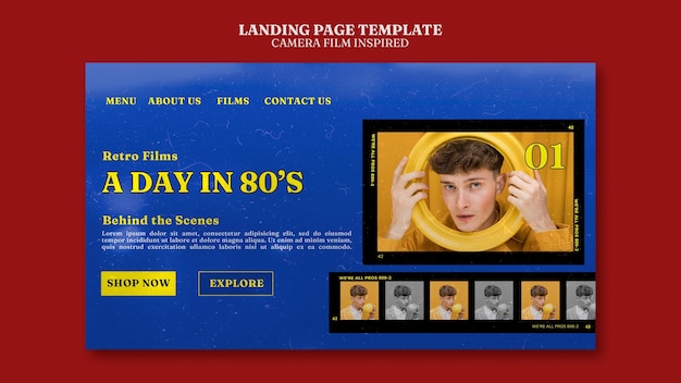 Camera Film Inspired Landing Page