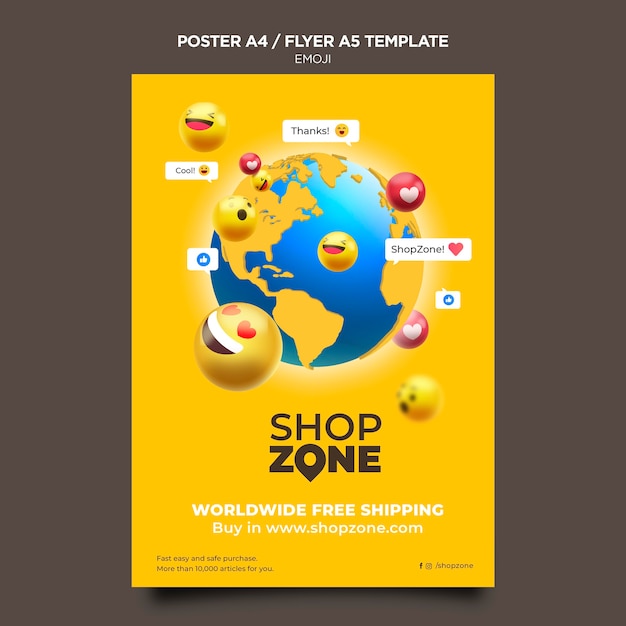 Emoji poster a4 template