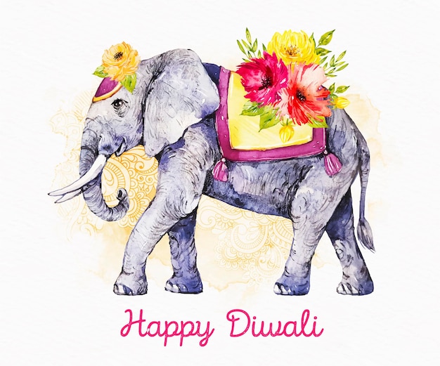 Floral Elephant Happy Diwali Event