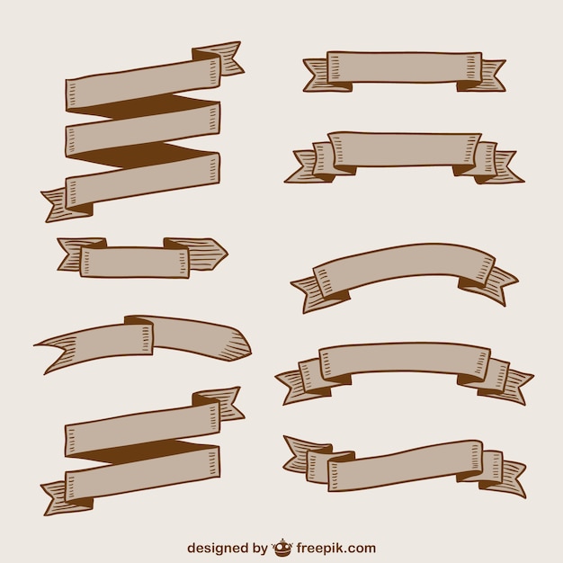 Vintage Ribbons Pack Free Download – Vector Templates