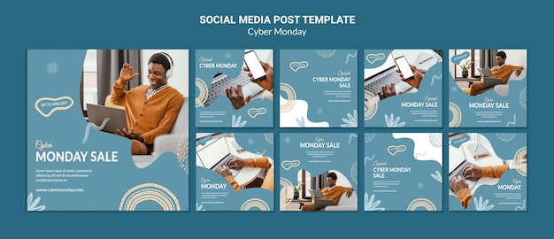 Cyber Monday Social Media Posts Pack – Free Download