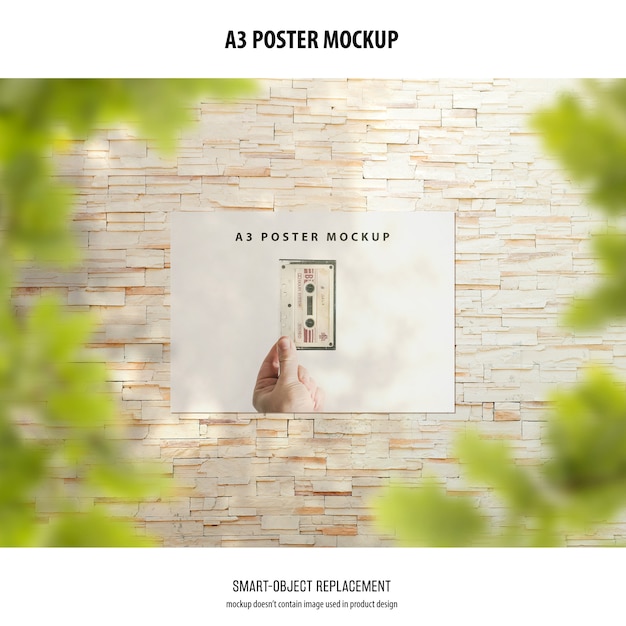 Download Free A3 Poster Mockup PSD Template