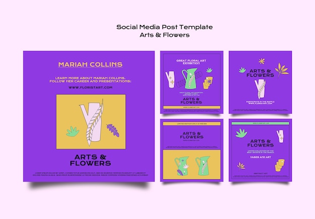 Arts and Flowers Exhibition Social Media Post – Free Download