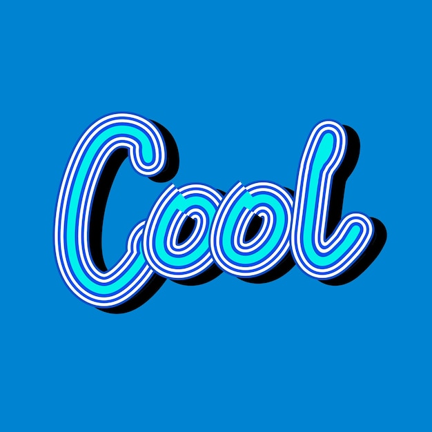 Cool Vector Calligraphy Sticker in Blue Shades