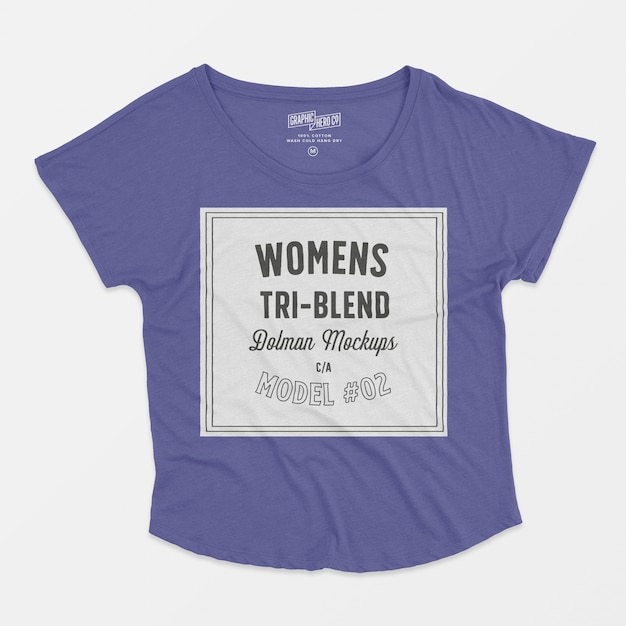 Womens Tri-Blend Dolman Mockup 02 – Free Download