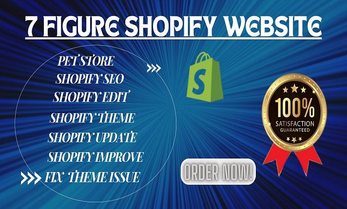 I will improve shopify seo speedup update shopify pet store fix theme issue edit website