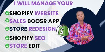 I will edit Shopify website redesign order fulfilment fix issue SEO store manager