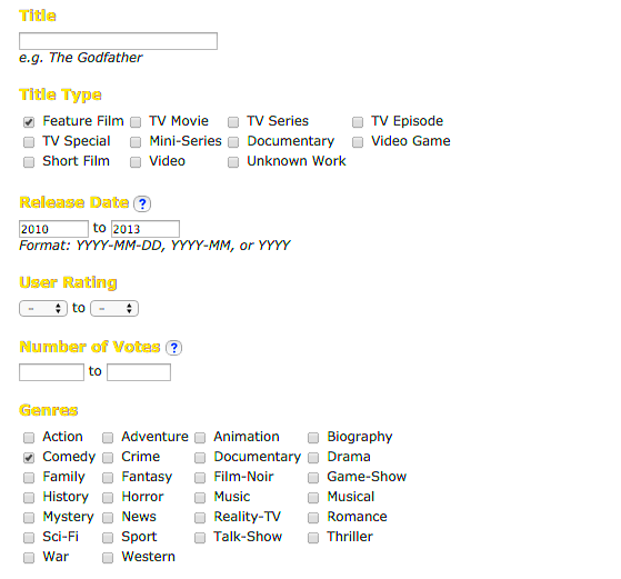 IMDb Advanced Search