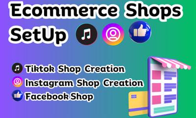 I will create ecommerce facebook shop, instagram shop, tiktok shop, shopify marketing