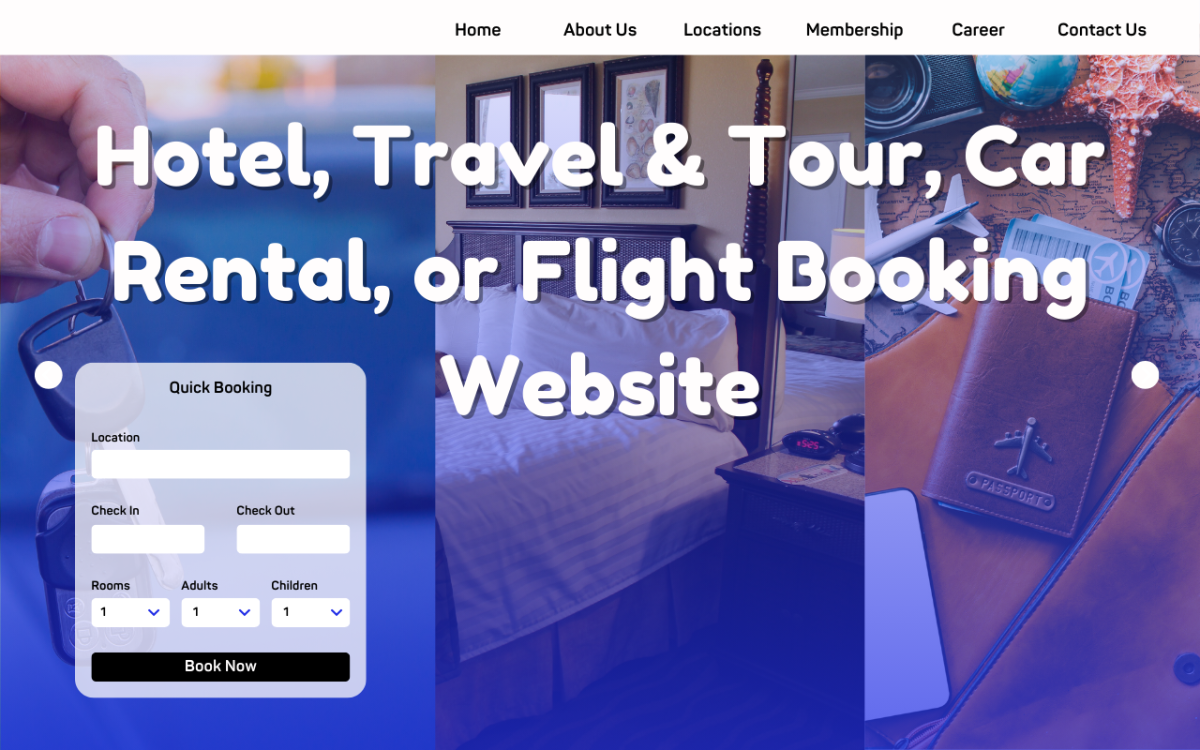 I will build a hotel, travel, tour, car rental, appointment or flight booking website