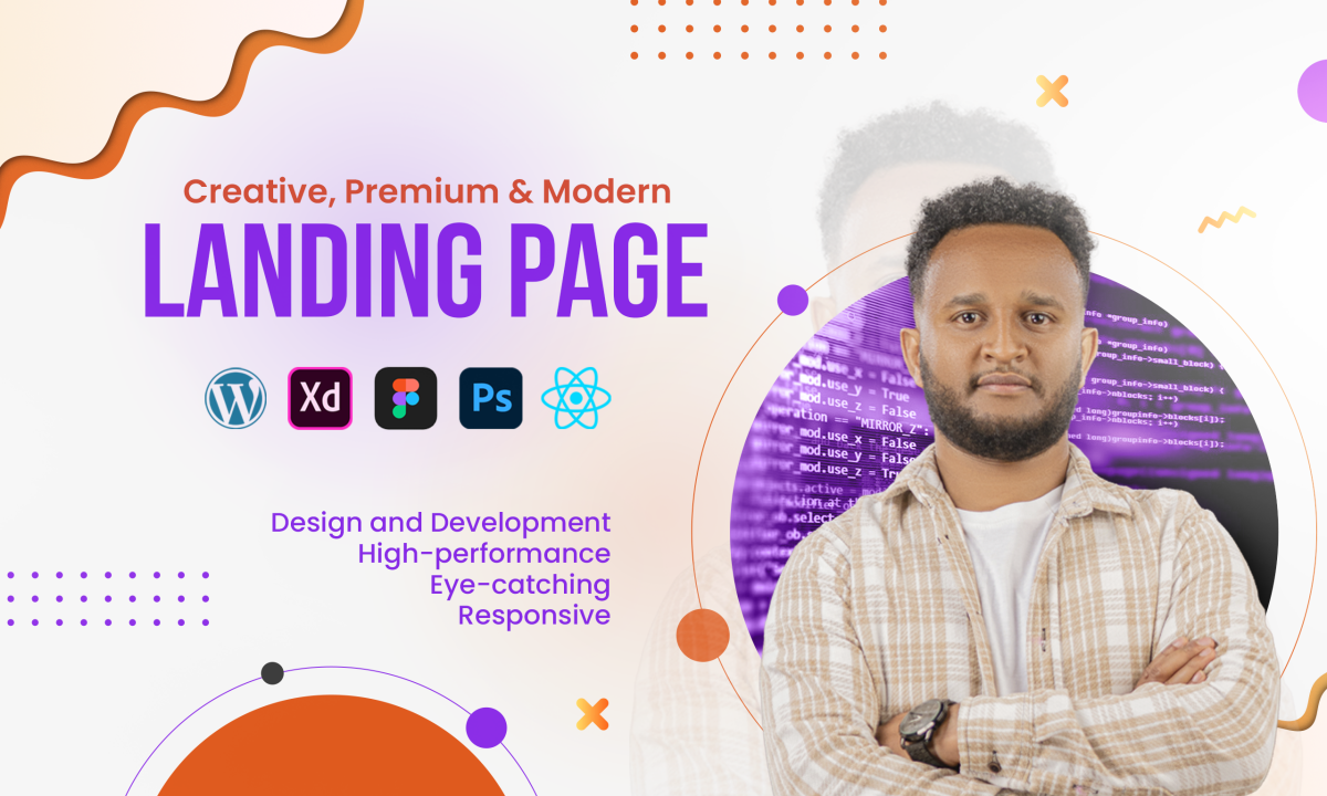 I will design and develop a responsive modern and creative landing page