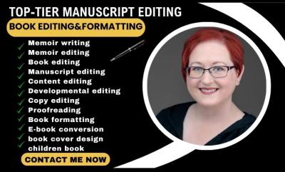 I Will Proofread, Edit, and Format Your Memoir, Fiction Novel, or Nonfiction Book for Paperback and Ebook