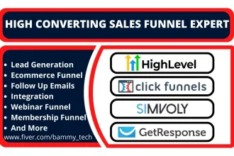 I Will Stand as Your Store Sales Funnel Builder in ClickFunnels or GoHighLevel, Including Email Automation