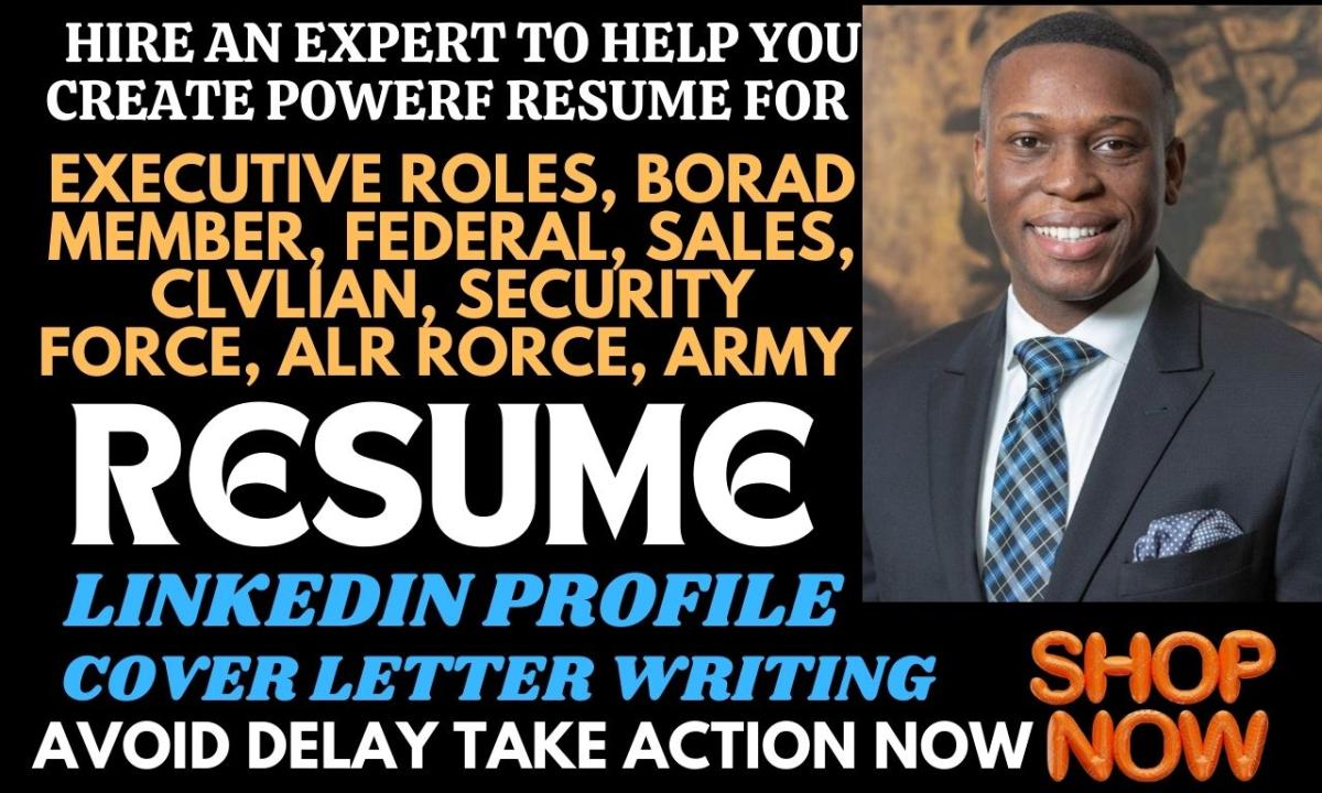 I Will Search and Apply for Federal Executive Police, Army, Air Force, Navy Resumes