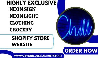 I Will Design Neon Sign Shopify Store Neon Light Sign Clothing Grocery Wine Website