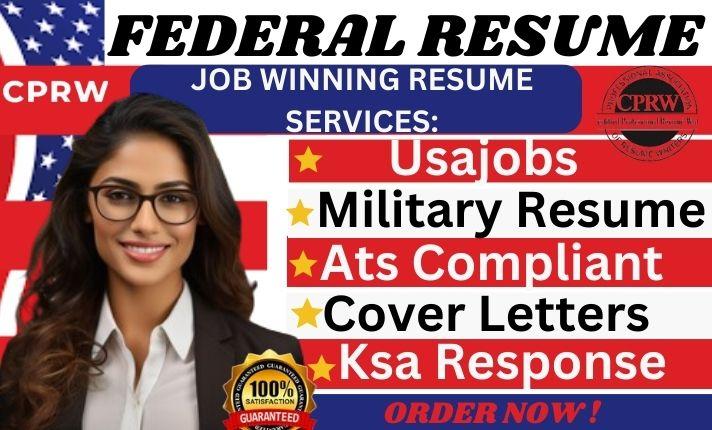 I Will Write ATS Federal Resume, FEMA USAJOBS, KSA Government Executive Resume in 24hrs