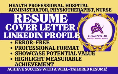 I Will Craft an Impressive Resume for Healthcare, Childcare, Pharma, SLP, and Medical Fields