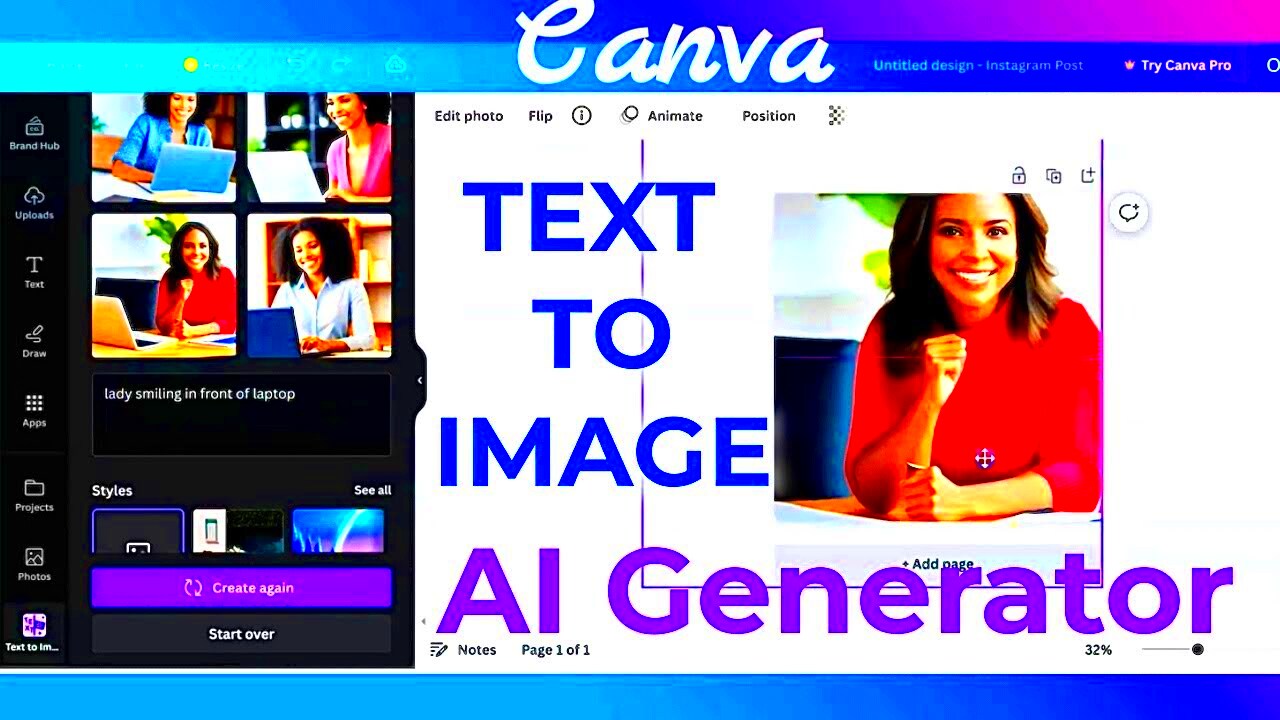 Canva Text to Image Tutorial and Guide Prompts for Businesses YouTube