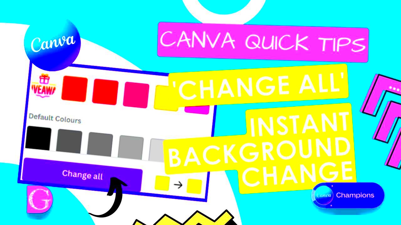 Canva Quick Tips Instant Background Colour Change with Change All 