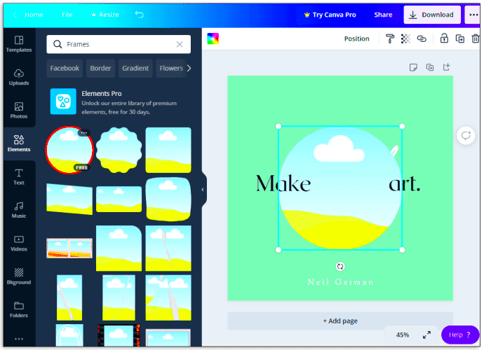 How to Make a Picture Round in Canva