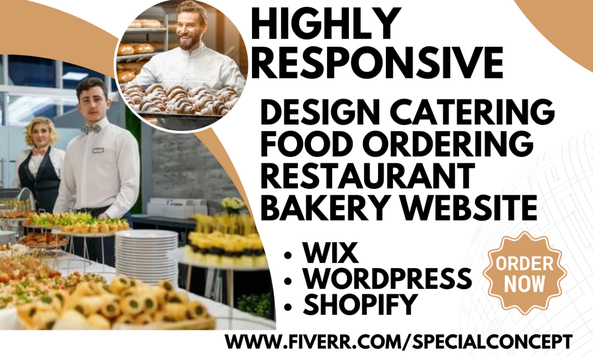 Design Catering Website for Food Ordering – Bakery & Restaurant Online Food Website