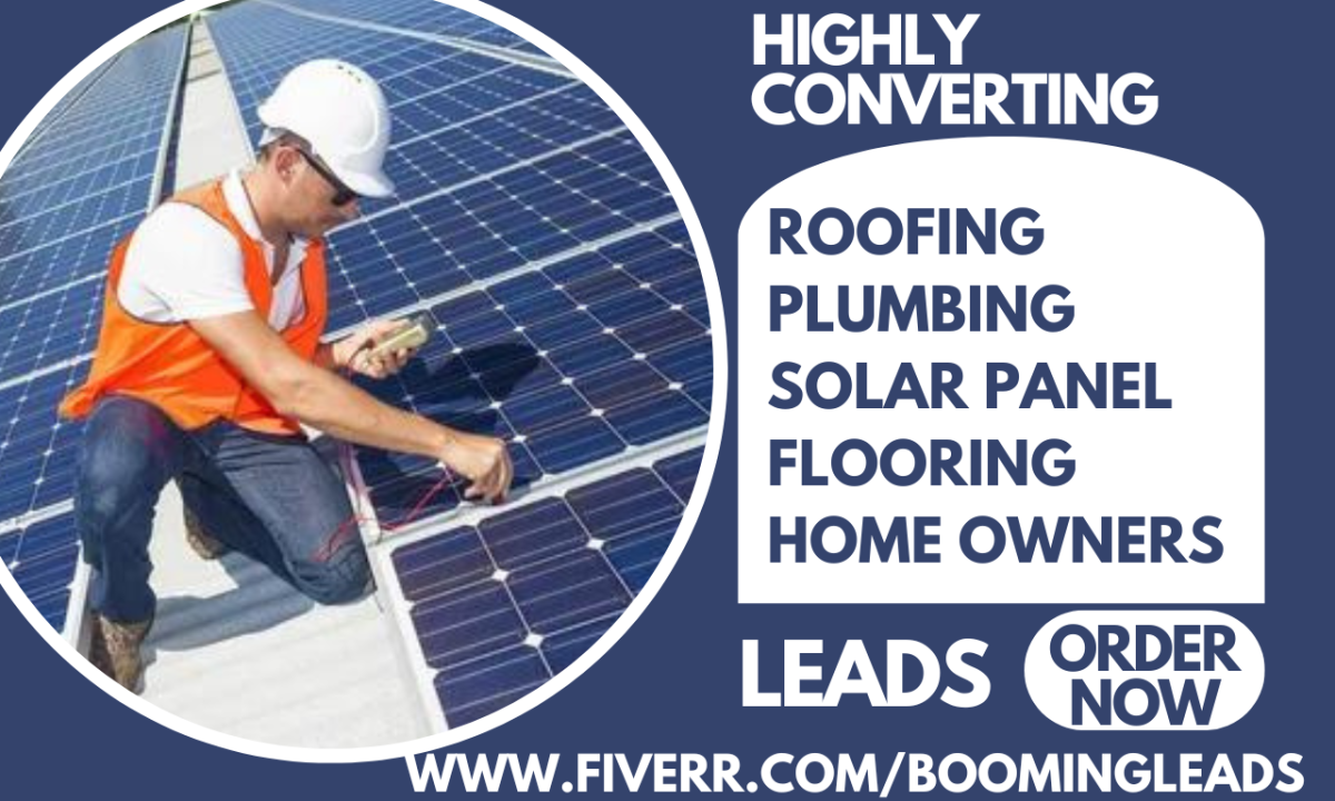 Generate Roofing, Construction, Handyman, Fencing, Flooring, and Solar Panel Leads