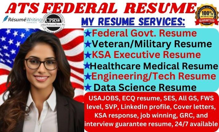 I Will Write Federal Resume for USAJobs, ATS Resume, Tech Resume, Engineering Resume CV