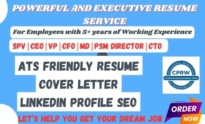 I Will Create Executive Resumes, Federal Resumes, ATS-Optimized Resumes, and Cover Letters for Director Level Positions