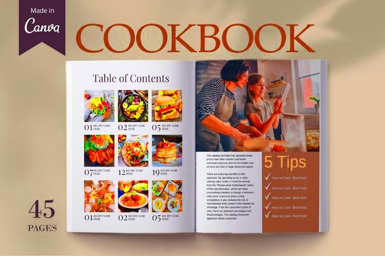 Cookbook Template Canva 1165229