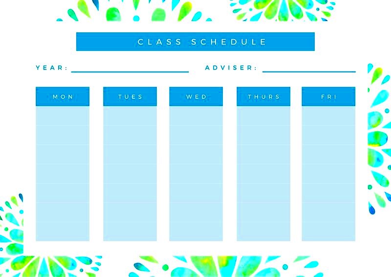 Printable and Customizable Class Schedule Templates Canva