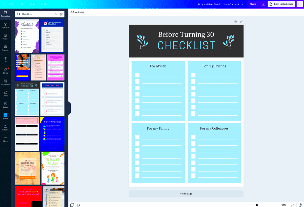 Free Online Checklist Maker Design a Custom Checklist in Canva