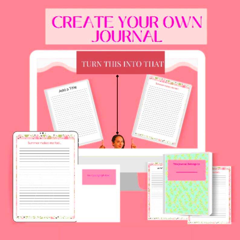 Canva Journal Template Editable Journaling Kit Custom Writing 